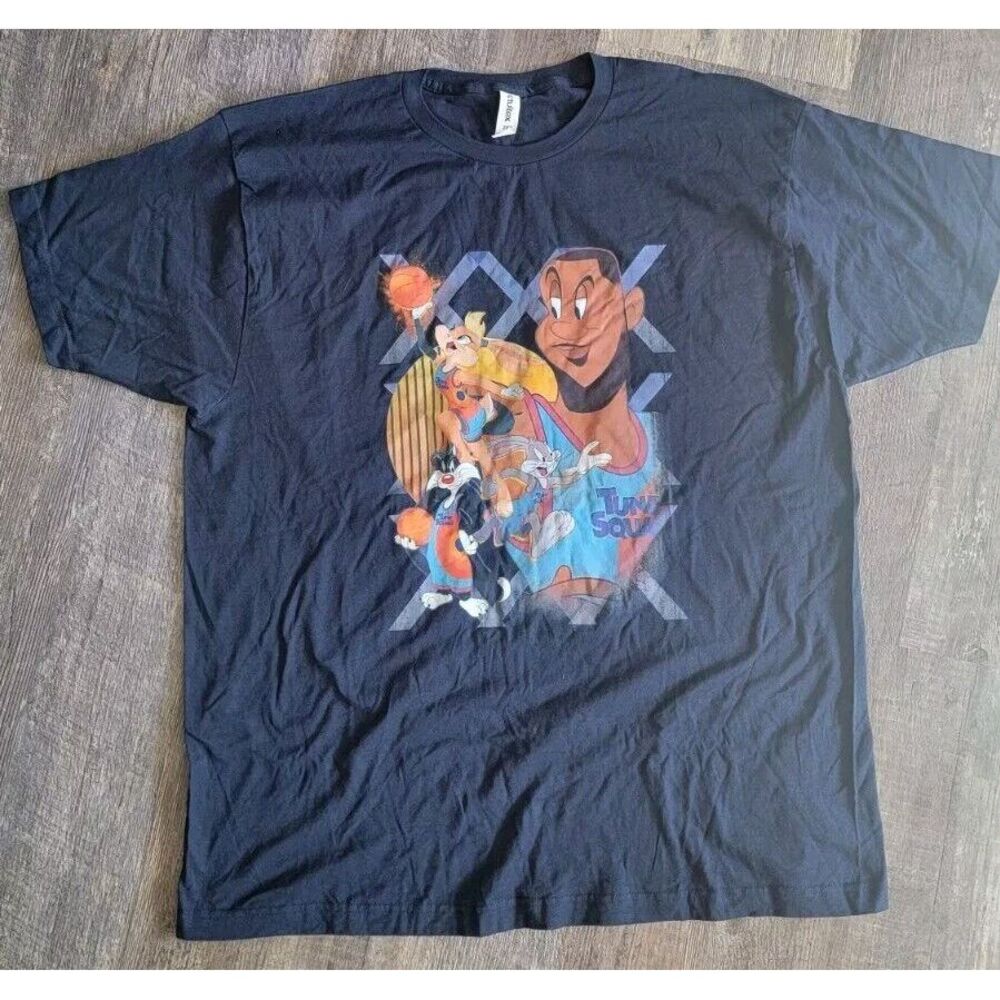 Space‎ Jam LeBron James 2xl Mens Navy Blue Logo Short Sleeve Tshirt NBA